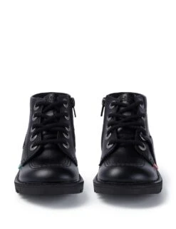 Kickers Kids' Leather Zip School Ankle Boots (12½ Small - 2½ Large) -School Uniform Store kids leather zip school ankle boots 12 small 2 large 1 8