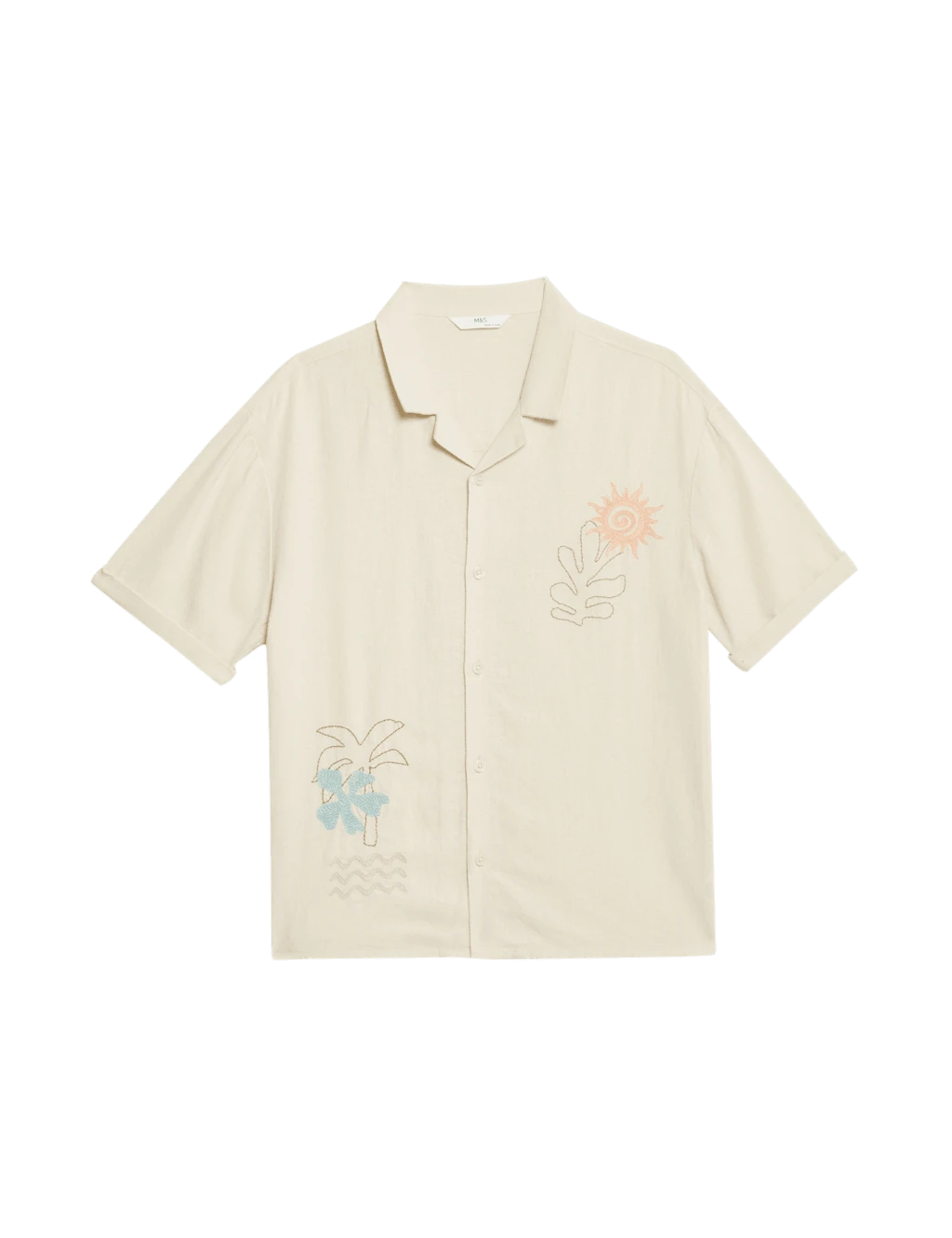 Linen Rich Embroidered Shirt (6-16 Yrs) 7 Linen Rich Embroidered Shirt (6-16 Yrs) - Image 5