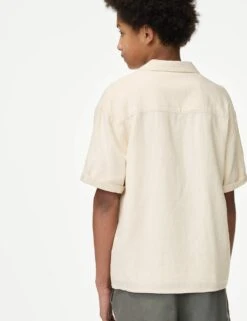 Linen Rich Embroidered Shirt (6-16 Yrs) 16 Linen Rich Embroidered Shirt (6-16 Yrs) -School Uniform Store linen rich embroidered shirt 6 16 yrs 1 4