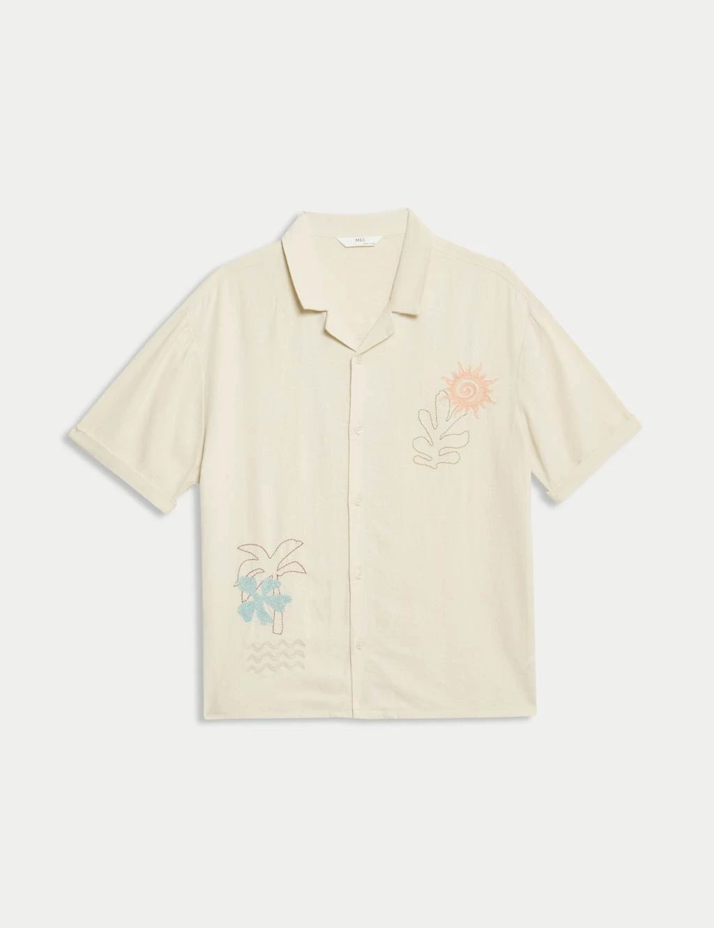 Linen Rich Embroidered Shirt (6-16 Yrs) 10 Linen Rich Embroidered Shirt (6-16 Yrs) - Image 8
