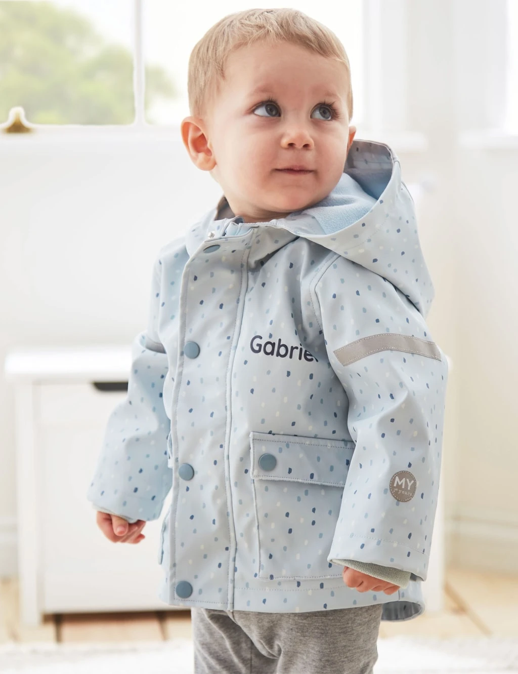 Personalised Blue Spot Print Raincoat 10 Personalised Blue Spot Print Raincoat - Image 8