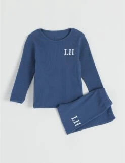 Personalised Kids Ribbed Lounge Set (1-10 Yrs) -School Uniform Store personalised kids ribbed lounge set 6