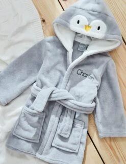 Personalised Penguin Fleece Robe (0-7 Yrs) -School Uniform Store personalised penguin fleece robe 0 7 yrs 1 4