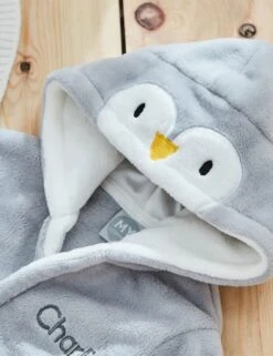 Personalised Penguin Fleece Robe (0-7 Yrs) -School Uniform Store personalised penguin fleece robe 0 7 yrs 1 6