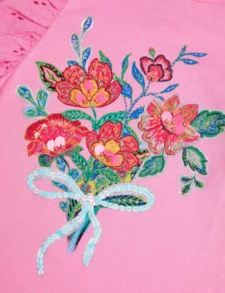 MONSOON Pure Cotton Bouquet Broderie Frill Top (3-13 Yrs) -School Uniform Store pure cotton bouquet broderie frill top 3 13 yrs 1 4