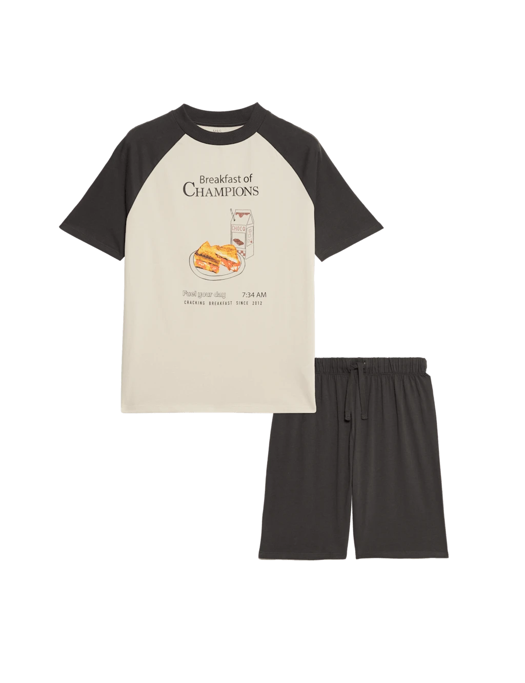 Pure Cotton Breakfast Graphic Short Pyjamas (6-16 Yrs) 5 Pure Cotton Breakfast Graphic Short Pyjamas (6-16 Yrs) - Image 3