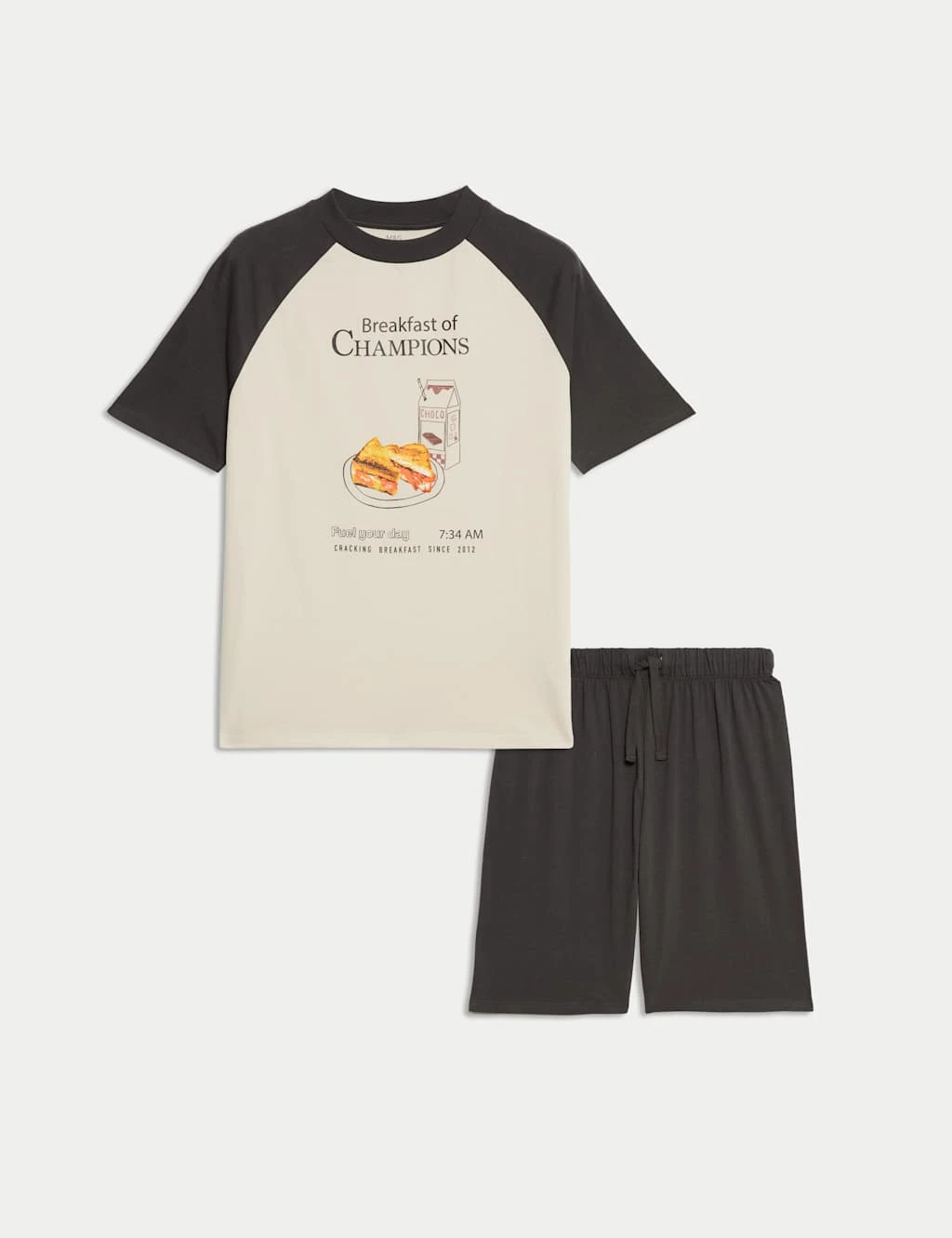 Pure Cotton Breakfast Graphic Short Pyjamas (6-16 Yrs) 4 Pure Cotton Breakfast Graphic Short Pyjamas (6-16 Yrs) - Image 2