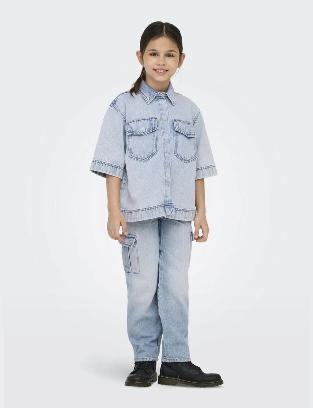Pure Cotton Denim Denim Oversized Shirt (8-14 Yrs) 10 Pure Cotton Denim Denim Oversized Shirt (8-14 Yrs) - Image 8