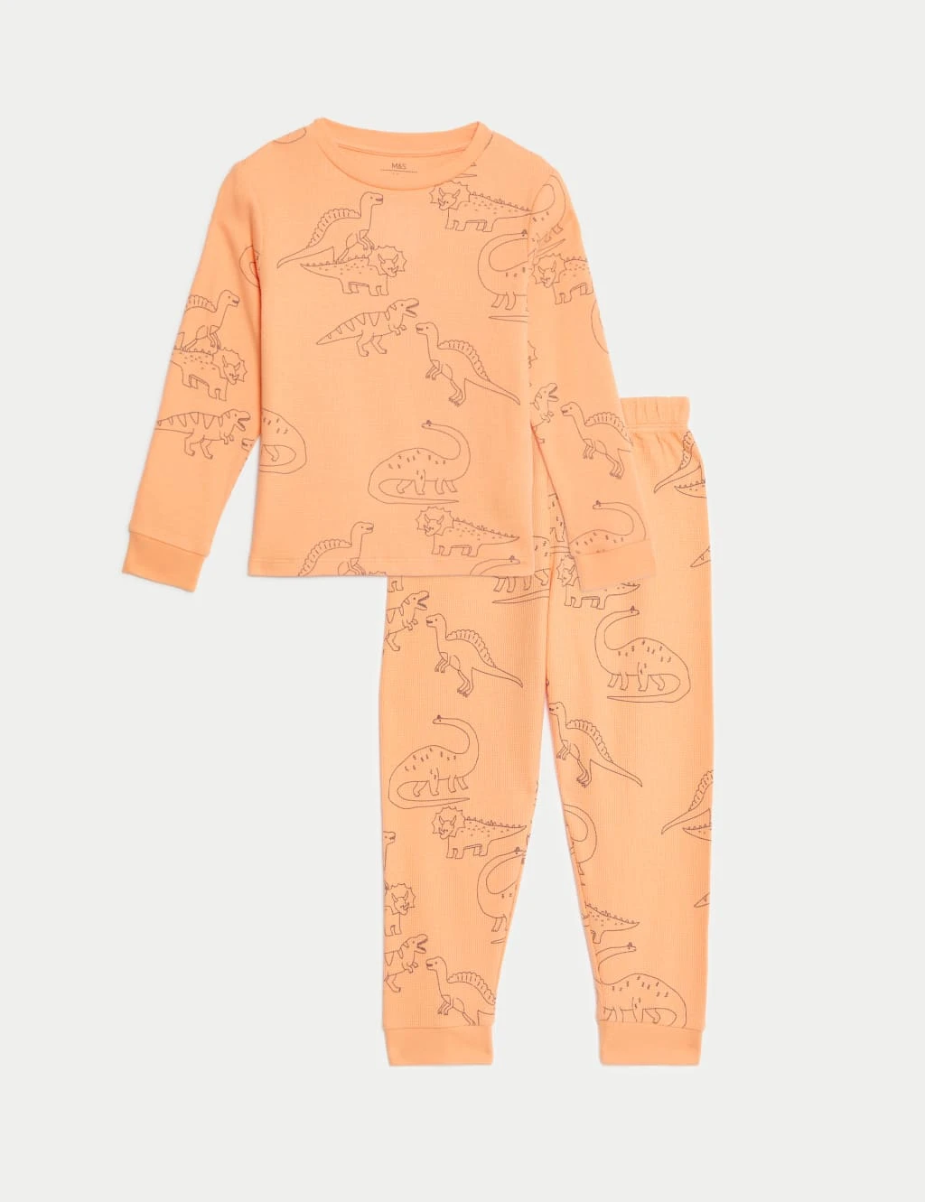 Pure Cotton Waffle Dinosaur Pyjamas (1-8 Yrs) 7 Pure Cotton Waffle Dinosaur Pyjamas (1-8 Yrs) - Image 5