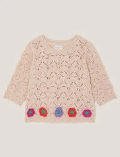 MONSOON Pure Cotton Flower Appliqué Jumper (3-13 Yrs) -School Uniform Store pure cotton flower appliqu jumper 3 13 yrs 1 3