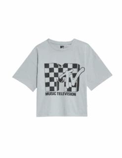 Pure Cotton MTV™ Cropped T-Shirt (6-16 Yrs) -School Uniform Store pure cotton mtv t shirt 6 16 yrs