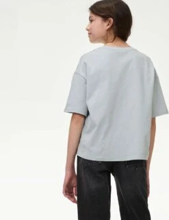 Pure Cotton MTV™ Cropped T-Shirt (6-16 Yrs) -School Uniform Store pure cotton mtv t shirt 6 16 yrs 1 2