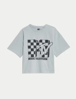 Pure Cotton MTV™ Cropped T-Shirt (6-16 Yrs) -School Uniform Store pure cotton mtv t shirt 6 16 yrs 1 5