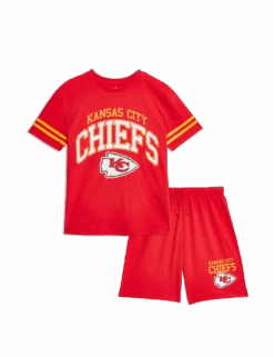 Pure Cotton NFL Chiefs Pyjamas (6-16 Yrs) -School Uniform Store pure cotton nfl chiefs pyjamas 6 16 yrs