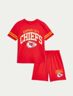 Pure Cotton NFL Chiefs Pyjamas (6-16 Yrs) -School Uniform Store pure cotton nfl chiefs pyjamas 6 16 yrs 1 2