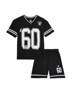 Pure Cotton NFL Raiders Pyjamas (6-16 Yrs) -School Uniform Store pure cotton nfl raiders pyjamas 6 16 yrs