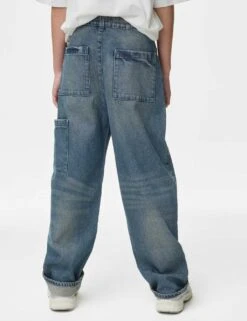 Pure Cotton Relaxed Jeans With Side Pocket (6-16 Yrs) -School Uniform Store pure cotton relaxed jeans with side pocket 6 16 yrs 1 3