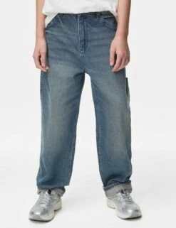 Pure Cotton Relaxed Jeans With Side Pocket (6-16 Yrs) -School Uniform Store pure cotton relaxed jeans with side pocket 6 16 yrs 1 4
