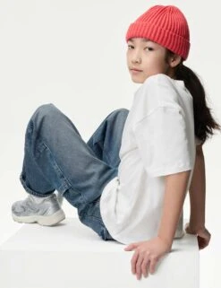 Pure Cotton Relaxed Jeans With Side Pocket (6-16 Yrs) -School Uniform Store pure cotton relaxed jeans with side pocket 6 16 yrs 1 6