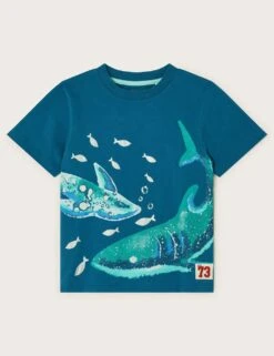 MONSOON Pure Cotton Shark T-Shirt (1-10 Yrs) -School Uniform Store pure cotton shark t shirt 1 10 yrs 1 5