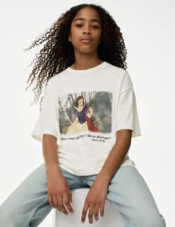 Pure Cotton Snow White™ Graphic T-Shirt (6-16 Yrs) 22 Pure Cotton Snow White™ Graphic T-Shirt (6-16 Yrs) -School Uniform Store pure cotton snow white graphic t shirt 6 16 yrs 1 7