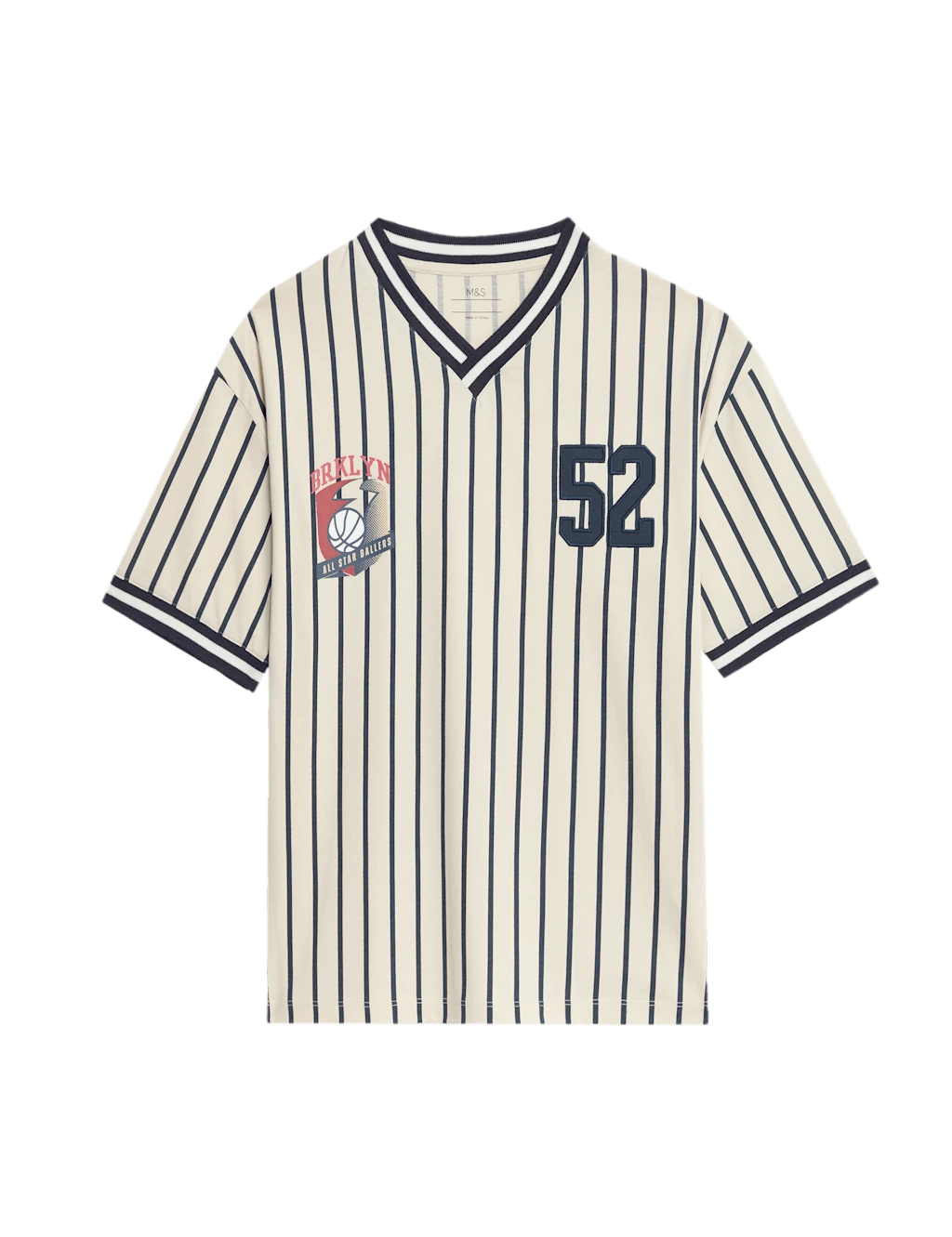 Pure Cotton Striped Baseball T-Shirt (6-16 Yrs) 10 Pure Cotton Striped Baseball T-Shirt (6-16 Yrs) - Image 8