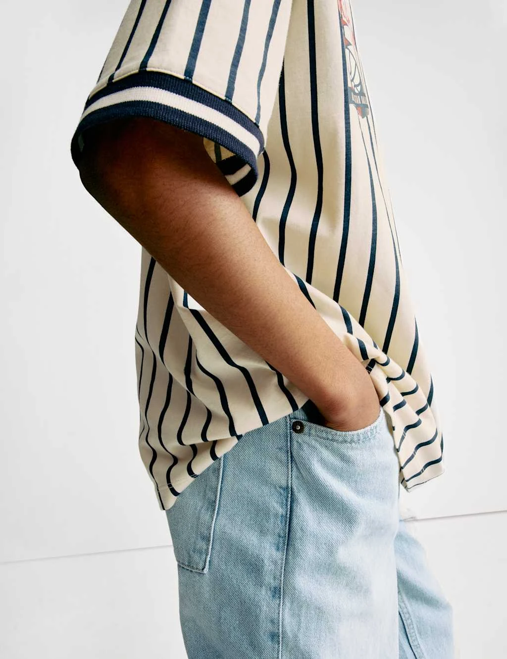 Pure Cotton Striped Baseball T-Shirt (6-16 Yrs) 14 Pure Cotton Striped Baseball T-Shirt (6-16 Yrs) - Image 12