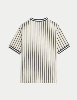 Pure Cotton Striped Baseball T-Shirt (6-16 Yrs) 25 Pure Cotton Striped Baseball T-Shirt (6-16 Yrs) -School Uniform Store pure cotton striped baseball t shirt 6 16 yrs 1 7