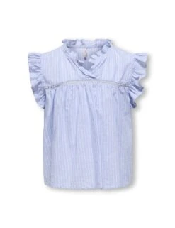 Pure Cotton Striped Ruffle Detail Top (8-14 Yrs) -School Uniform Store pure cotton striped ruffle detail top 8 14 yrs 1 4