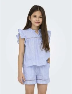 Pure Cotton Striped Ruffle Detail Top (8-14 Yrs) -School Uniform Store pure cotton striped ruffle detail top 8 14 yrs 1 6