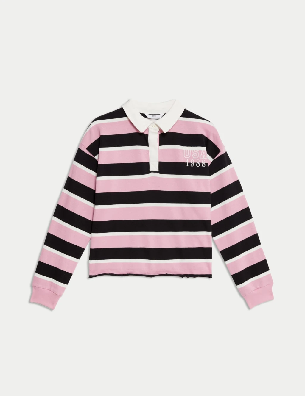 Pure Cotton Striped Rugby Top (6-16 Yrs) 8 Pure Cotton Striped Rugby Top (6-16 Yrs) - Image 6
