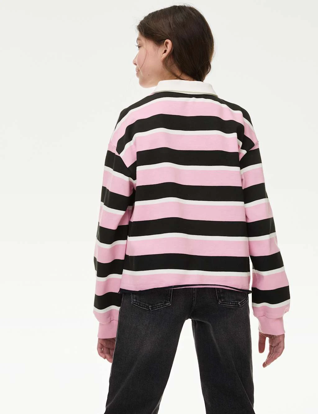 Pure Cotton Striped Rugby Top (6-16 Yrs) 12 Pure Cotton Striped Rugby Top (6-16 Yrs) - Image 10
