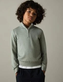 Reiss Pure Wool Knitted Half Zip Jumper (3-14 Yrs) 37 Reiss Pure Wool Knitted Half Zip Jumper (3-14 Yrs) -School Uniform Store pure wool knitted half zip jumper 3 14 yrs 1 15