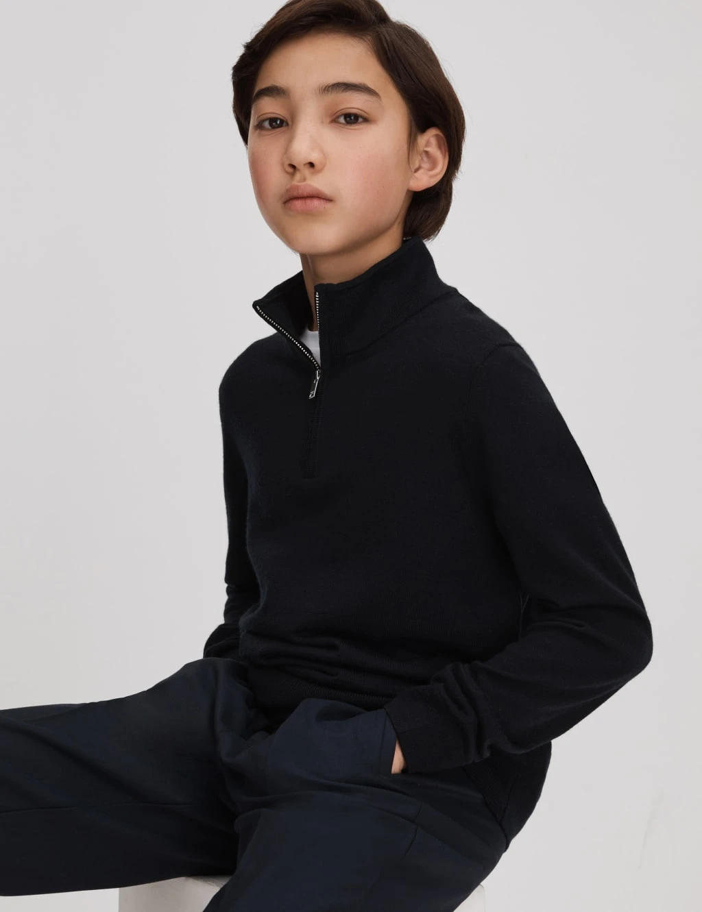 Reiss Pure Wool Knitted Half Zip Jumper (3-14 Yrs) 9 Reiss Pure Wool Knitted Half Zip Jumper (3-14 Yrs) - Image 7