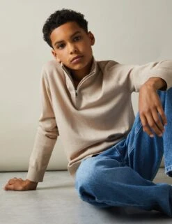 Reiss Pure Wool Knitted Half Zip Jumper (3-14 Yrs) 31 Reiss Pure Wool Knitted Half Zip Jumper (3-14 Yrs) -School Uniform Store pure wool knitted half zip jumper 3 14 yrs 1 9