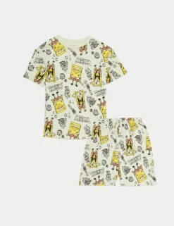 SpongeBob Squarepants™ Short Pyjamas (6-16 Yrs) -School Uniform Store spongebob squarepants short pyjamas 6 16 yrs 1 9